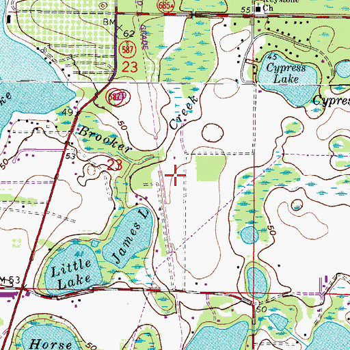 Topographic Map of Woodham Farms, FL