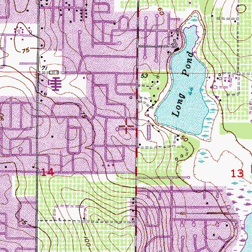 Topographic Map of Woodland Acres, FL