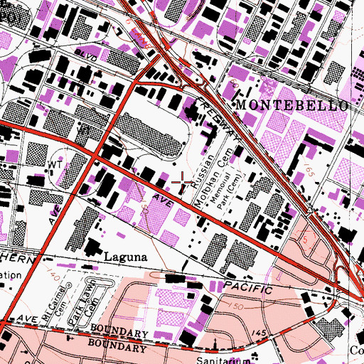 Topographic Map of Russian Molokan Cemetery, CA