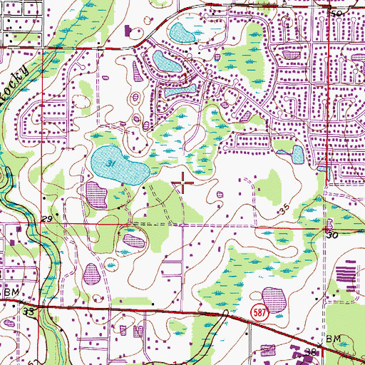 Topographic Map of Woodmont, FL