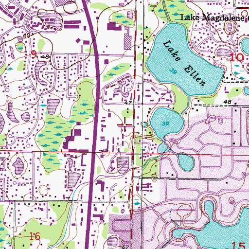 Topographic Map of Woodroffe Estates, FL