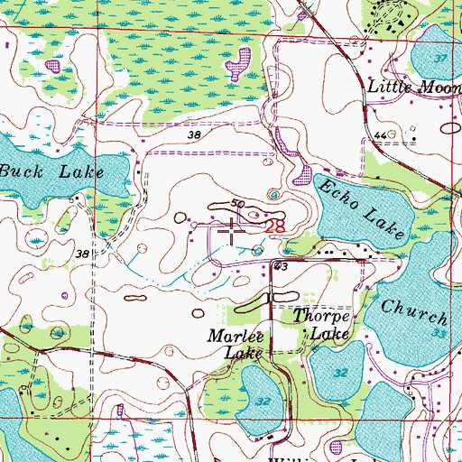 Topographic Map of Woods of Eden Rock, FL