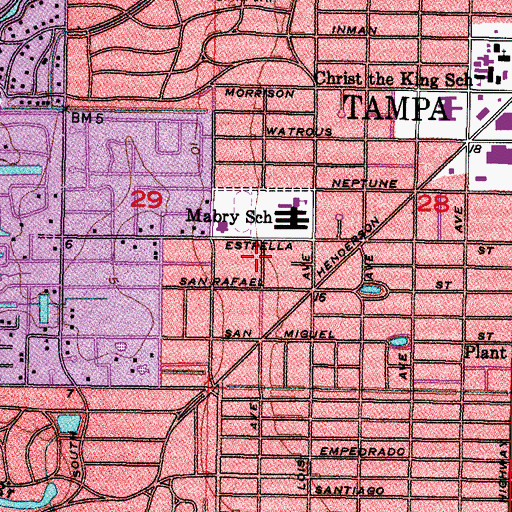 Topographic Map of Woodward, FL