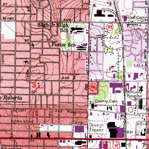 Topographic Map of Woodward Terrace, FL