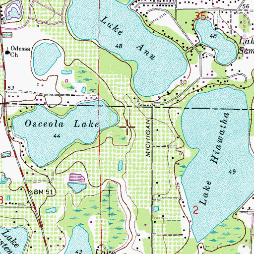 Topographic Map of Wyndham Lakes, FL