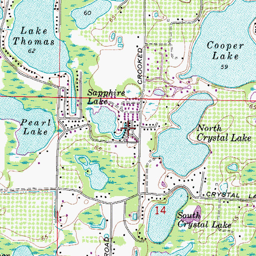 Topographic Map of Yocam Village, FL