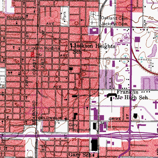 Topographic Map of Zephyr Grove, FL