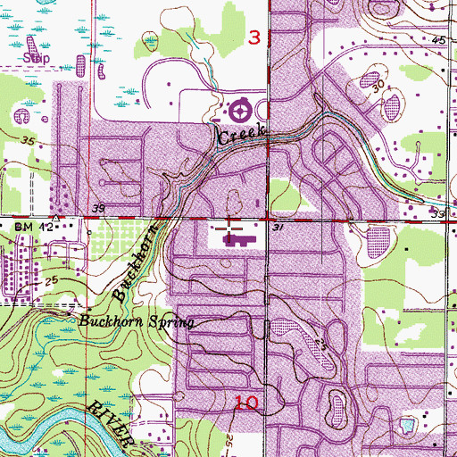 Topographic Map of Bloomingdale Post Office, FL