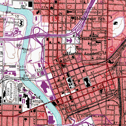 Topographic Map of Commerce Station Post Office, FL