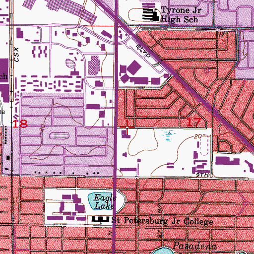 Topographic Map of Crossroads Post Office, FL
