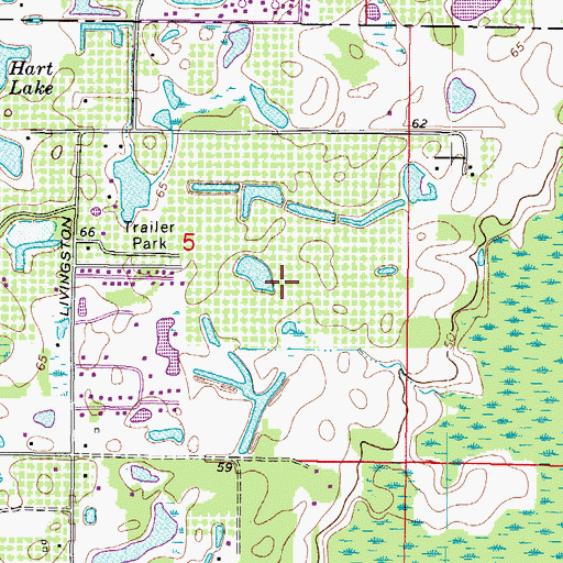 Topographic Map of Sanctuary on Livingston, FL