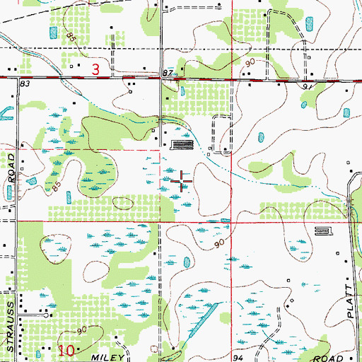 Topographic Map of Sand Hill Estates, FL