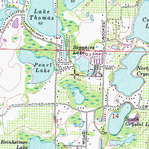 Topographic Map of Sapphire Lake, FL
