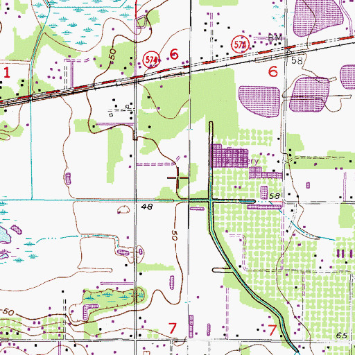 Topographic Map of Scanlon Country Estates, FL