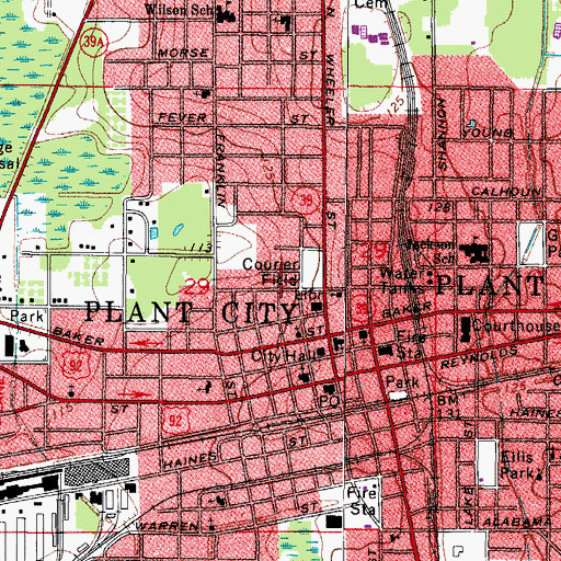 Topographic Map of School Park, FL