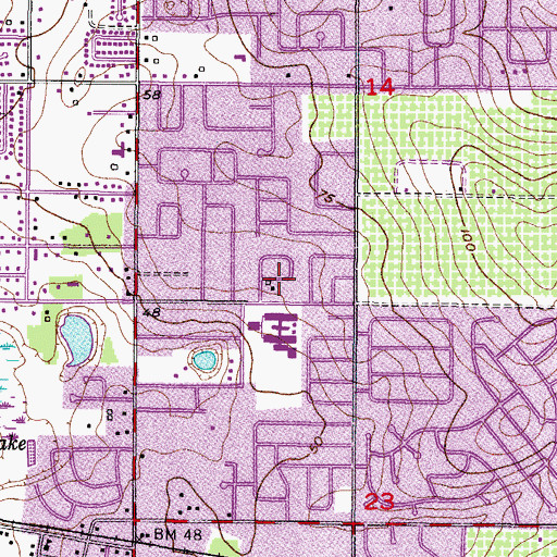 Topographic Map of Schoolview Estates, FL