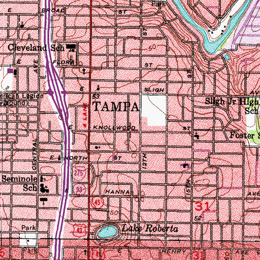 Topographic Map of Seabron, FL