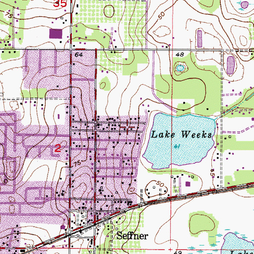 Topographic Map of Seffner Heights, FL