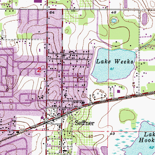 Topographic Map of Seffner Park, FL