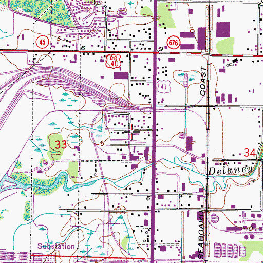 Topographic Map of Selma, FL