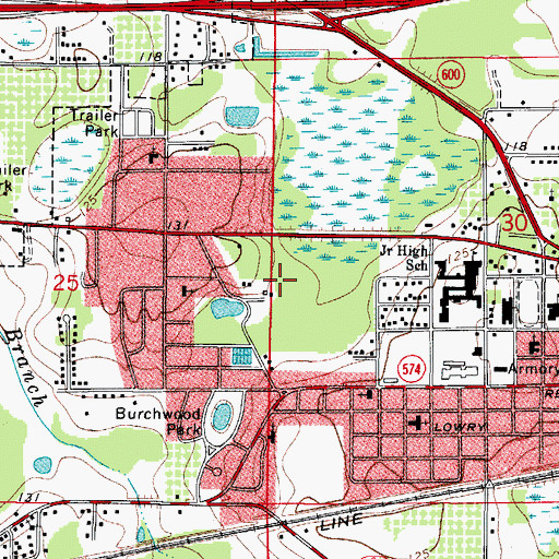 Topographic Map of Seminole Lake Estates, FL