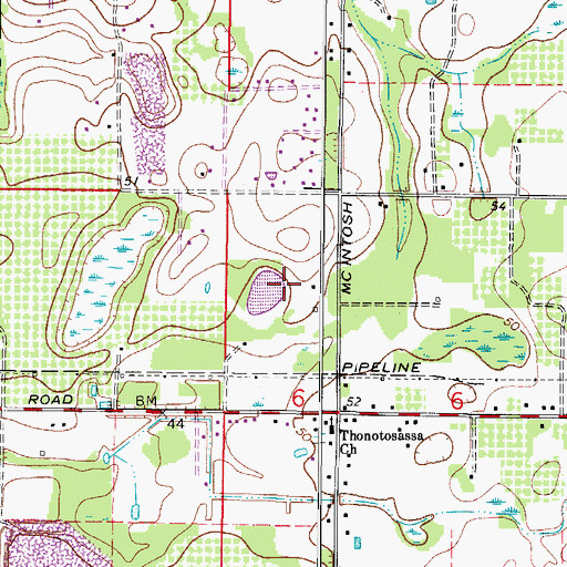 Topographic Map of Serenity Oaks, FL