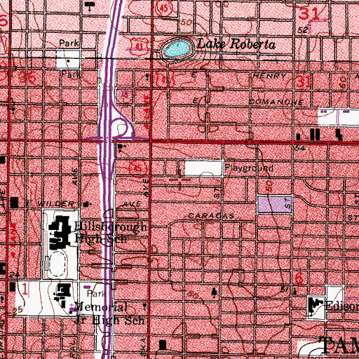 Topographic Map of Shadowlawn, FL