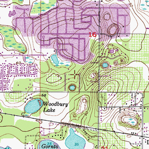 Topographic Map of Shady Hollow, FL