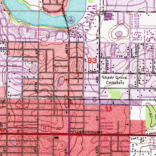 Topographic Map of Shady Rest, FL