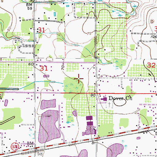 Topographic Map of Shady Stables, FL