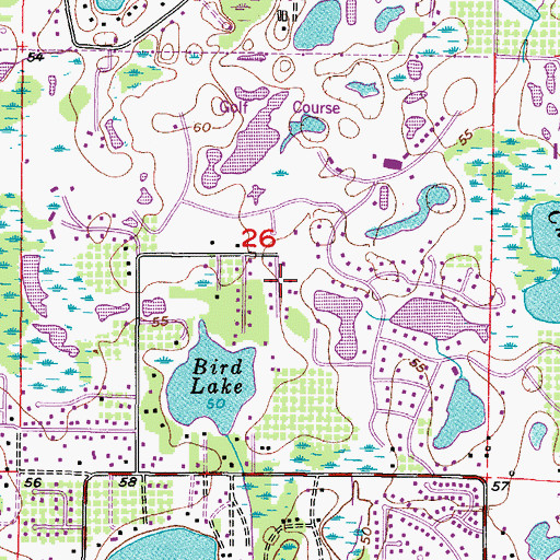 Topographic Map of Shagbark, FL