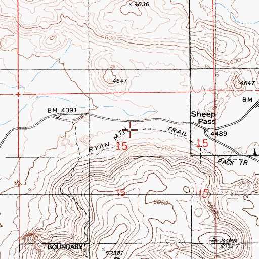 Topographic Map of Ryan Mountain Trail, CA