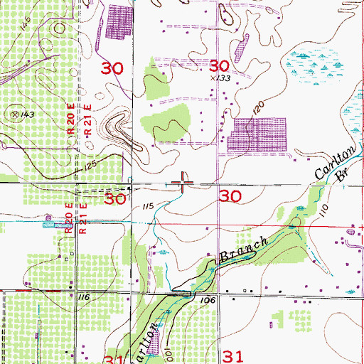 Topographic Map of Shelley Lakes Estates, FL