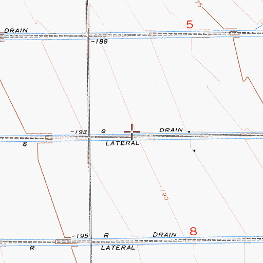 Topographic Map of S Drain, CA