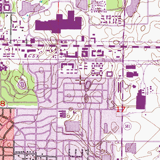 Topographic Map of Sherwood Heights, FL