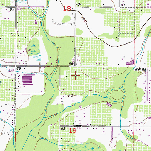 Topographic Map of Simmons Estate, FL