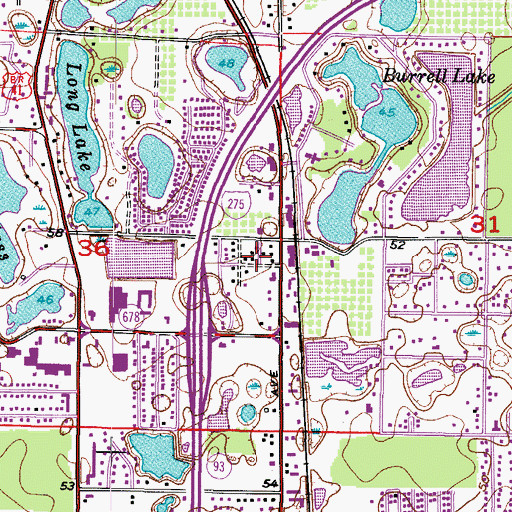 Topographic Map of Sinclair Hills, FL