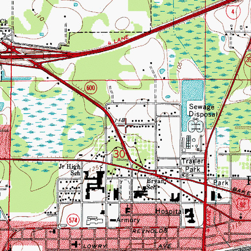 Topographic Map of Small Farms, FL
