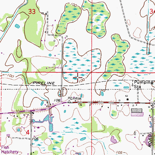 Topographic Map of Soggy Bottom Acres, FL