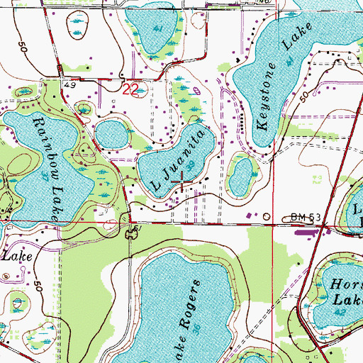 Topographic Map of South Lake Shores, FL