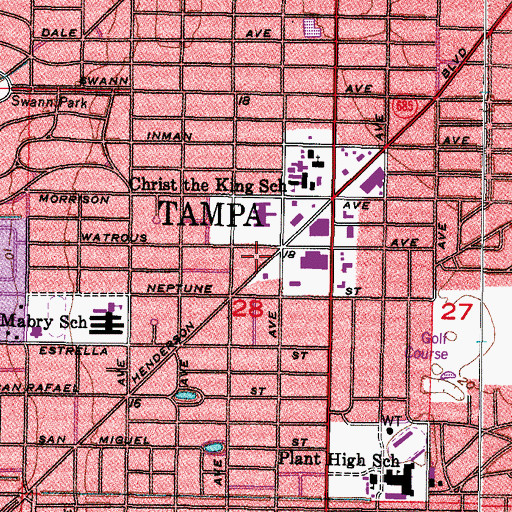 Topographic Map of Southland, FL