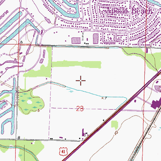 Topographic Map of Southshore Falls, FL