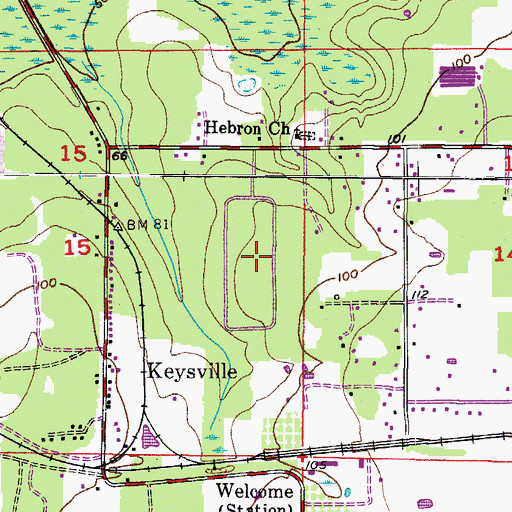 Topographic Map of Southwood Estates, FL