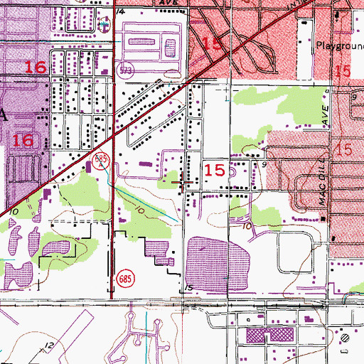 Topographic Map of Spitler Park, FL