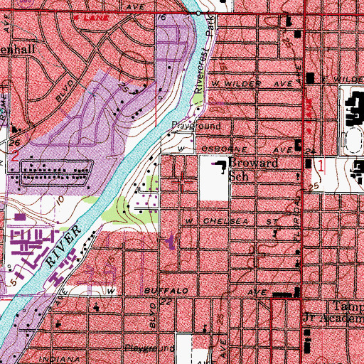 Topographic Map of Spring Heights, FL