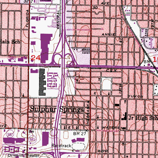 Topographic Map of Spring Hill, FL