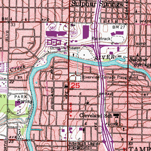 Topographic Map of Spring View, FL