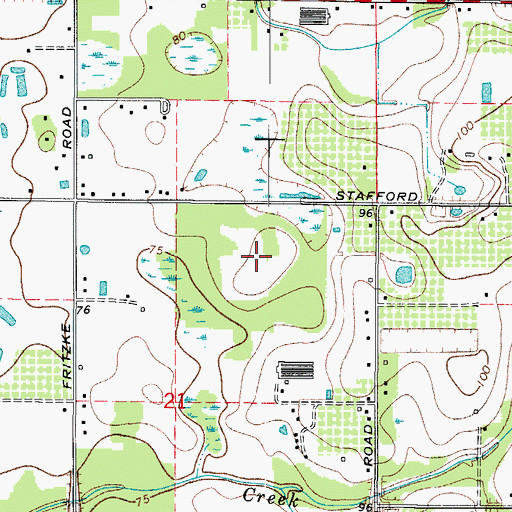 Topographic Map of Stafford Oaks, FL