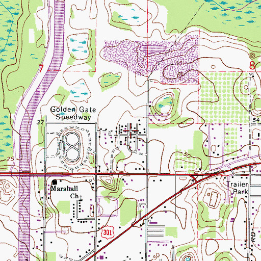 Topographic Map of Sterling Heights, FL