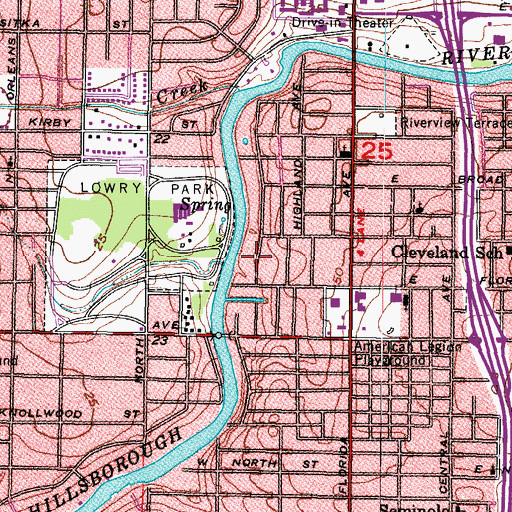 Topographic Map of Stetsons River Estates, FL